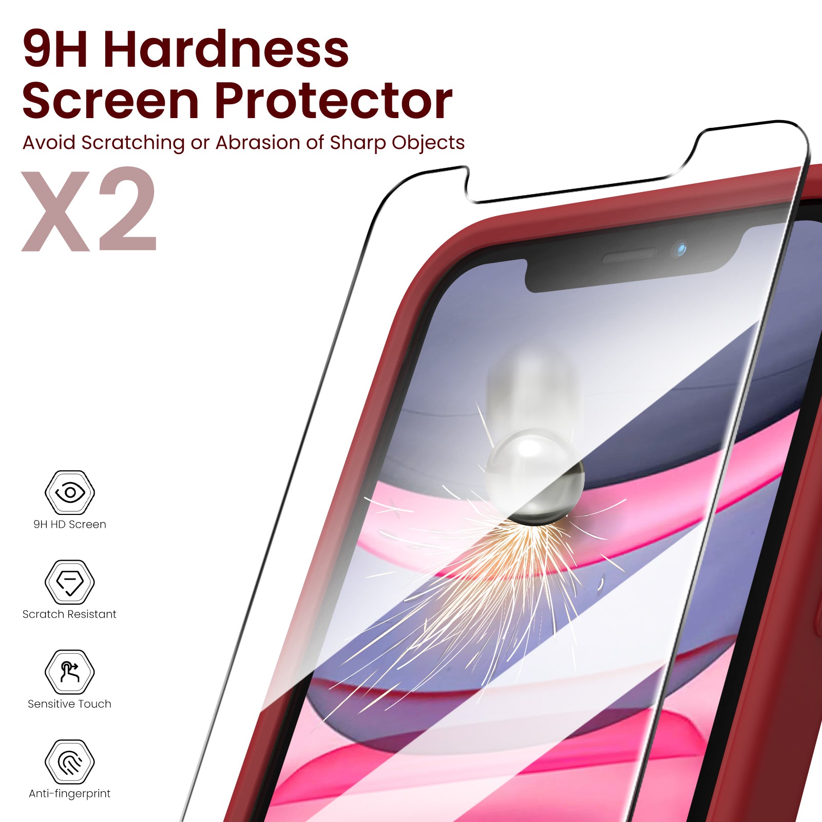 Liquid Silicone iPhone 11 Case with Camera Protection and 2 Screen Protectors