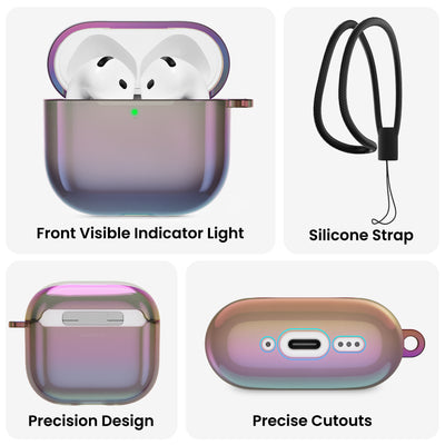 Irisierende AirPods 4 Hülle (2024) mit Lanyard