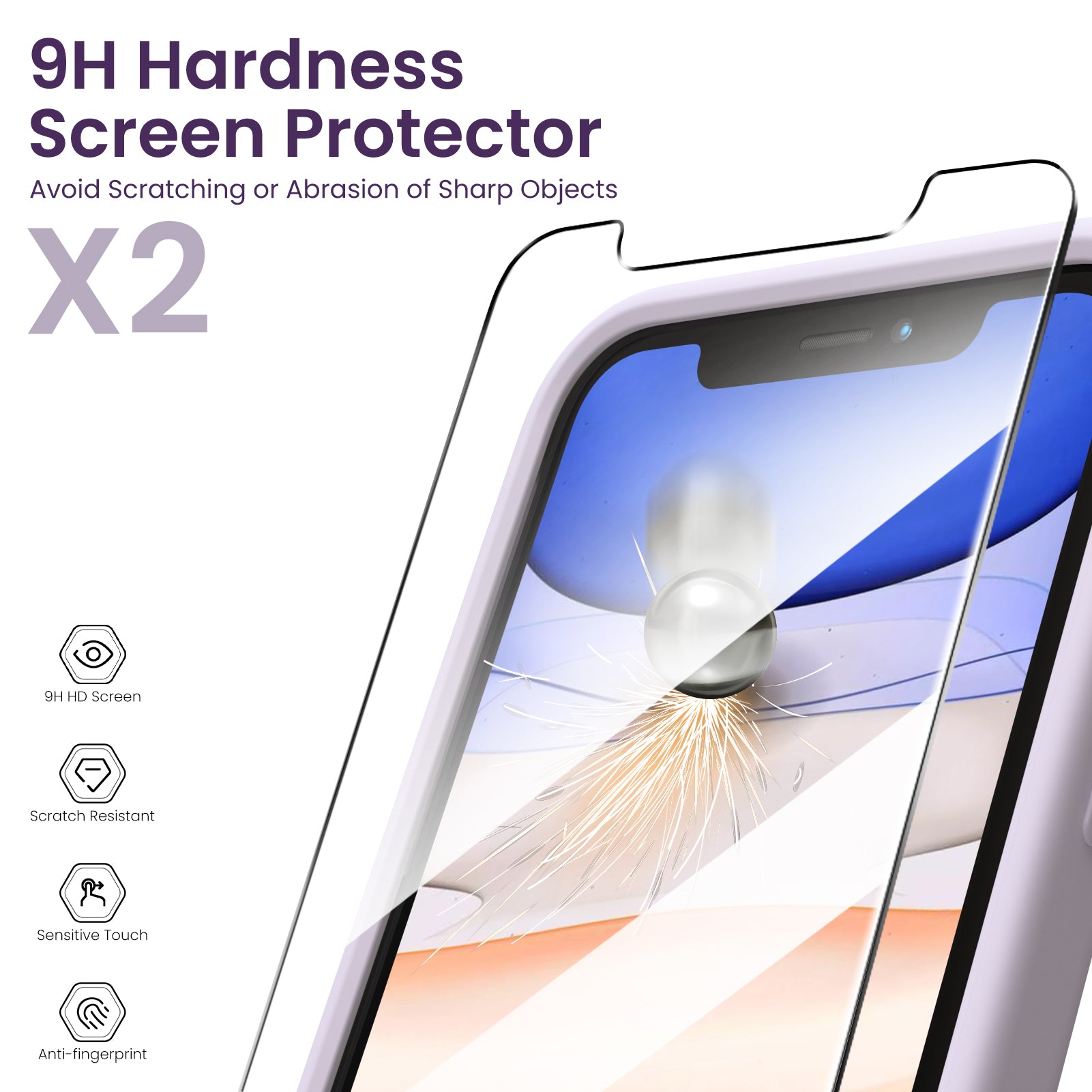 Liquid Silicone iPhone 11 Case with Camera Protection and 2 Screen Protectors