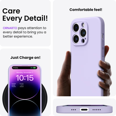 Flüssigsilikon Hülle iPhone 14 Pro mit Kameraschutz und 2 Displayschutzfolien