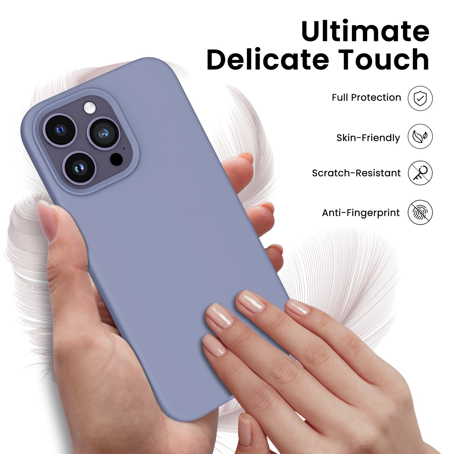 ORNARTO Magnetic Liquid Silicone iPhone 14 Pro Max Case [Compatible with MagSafe] [+Screen Protector]
