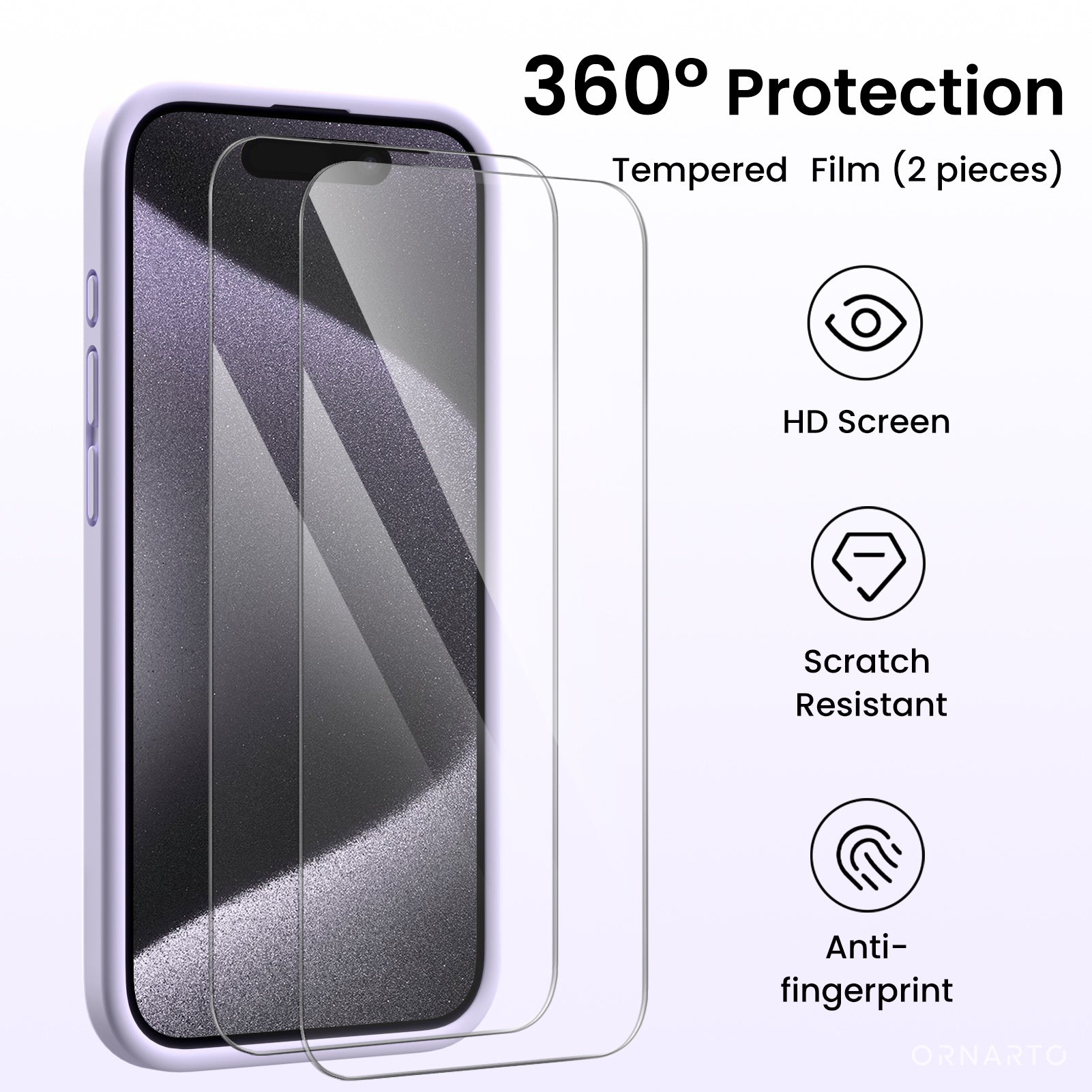 Liquid Silicone iPhone 15 Pro Max Case with Camera Protection and 2 Screen Protectors