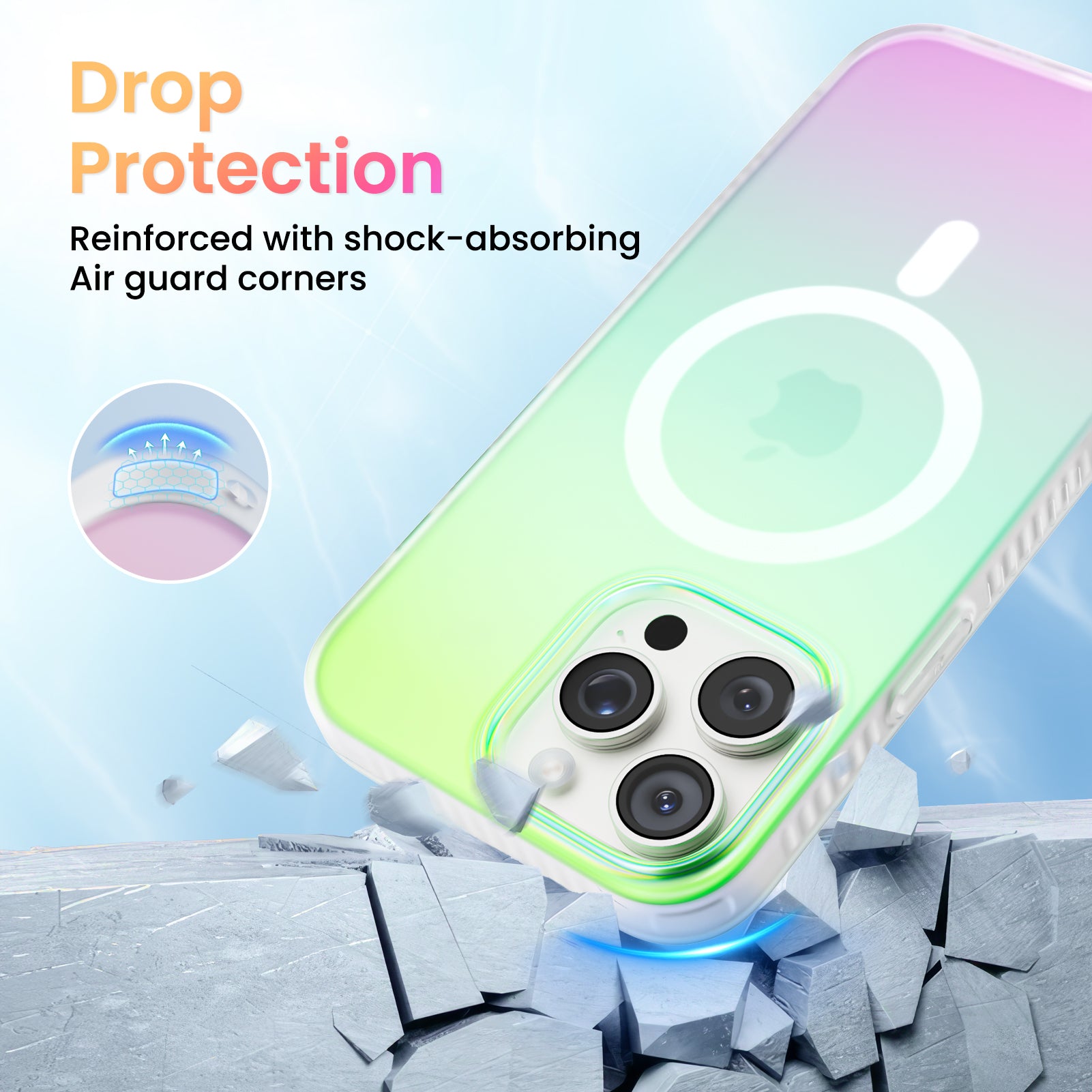 Hue for iPhone 16 Series, Fluorescent Gradient, Compatible with Magsafe