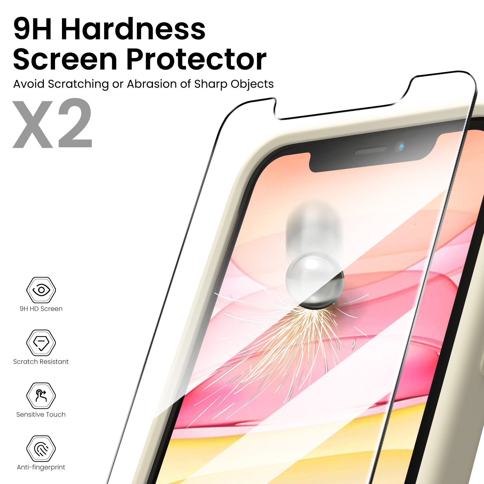 Liquid Silicone iPhone 11 Case with Camera Protection and 2 Screen Protectors