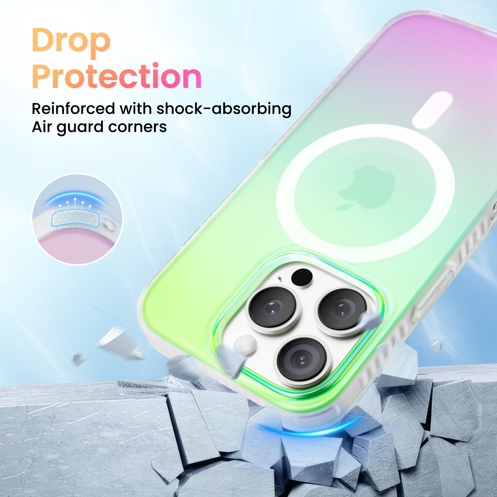 Hue for iPhone 16 Series, Fluorescent Gradient, Compatible with Magsafe