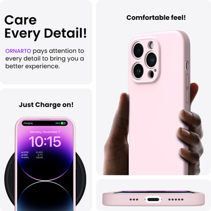 Liquid Silicone iPhone 14 Pro Case with Camera Protection and 2 Screen Protectors