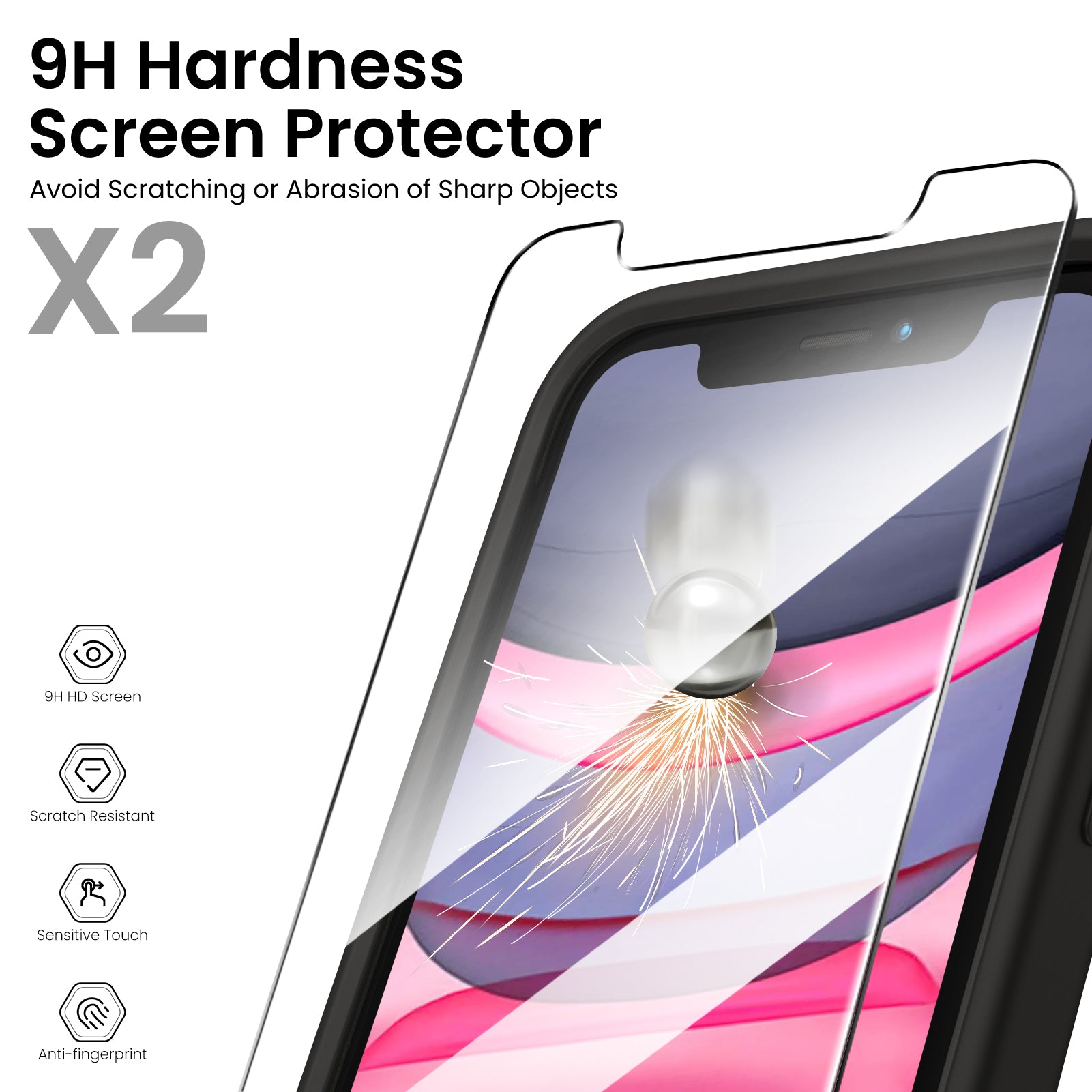 Liquid Silicone iPhone 11 Case with Camera Protection and 2 Screen Protectors