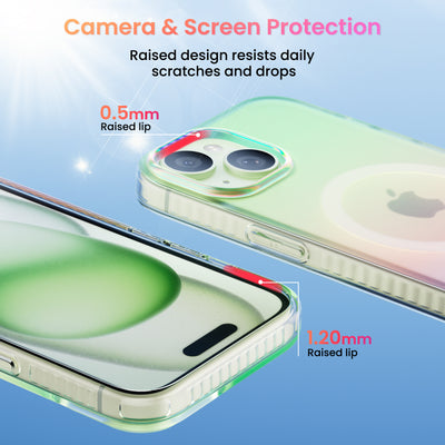 Fluoreszierendes Farbverlauf-MagSafe-Case für die iPhone 15 Serie