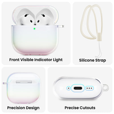 Irisierende AirPods 4 Hülle (2024) mit Lanyard