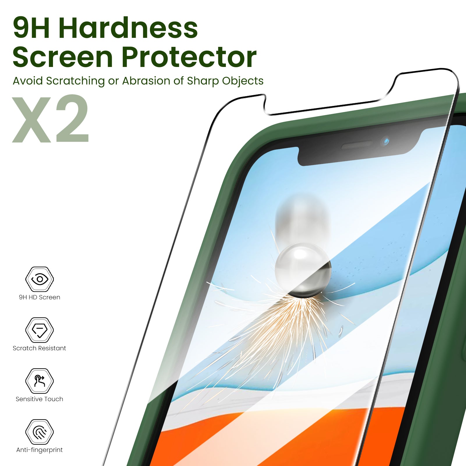Liquid Silicone iPhone 11 Case with Camera Protection and 2 Screen Protectors