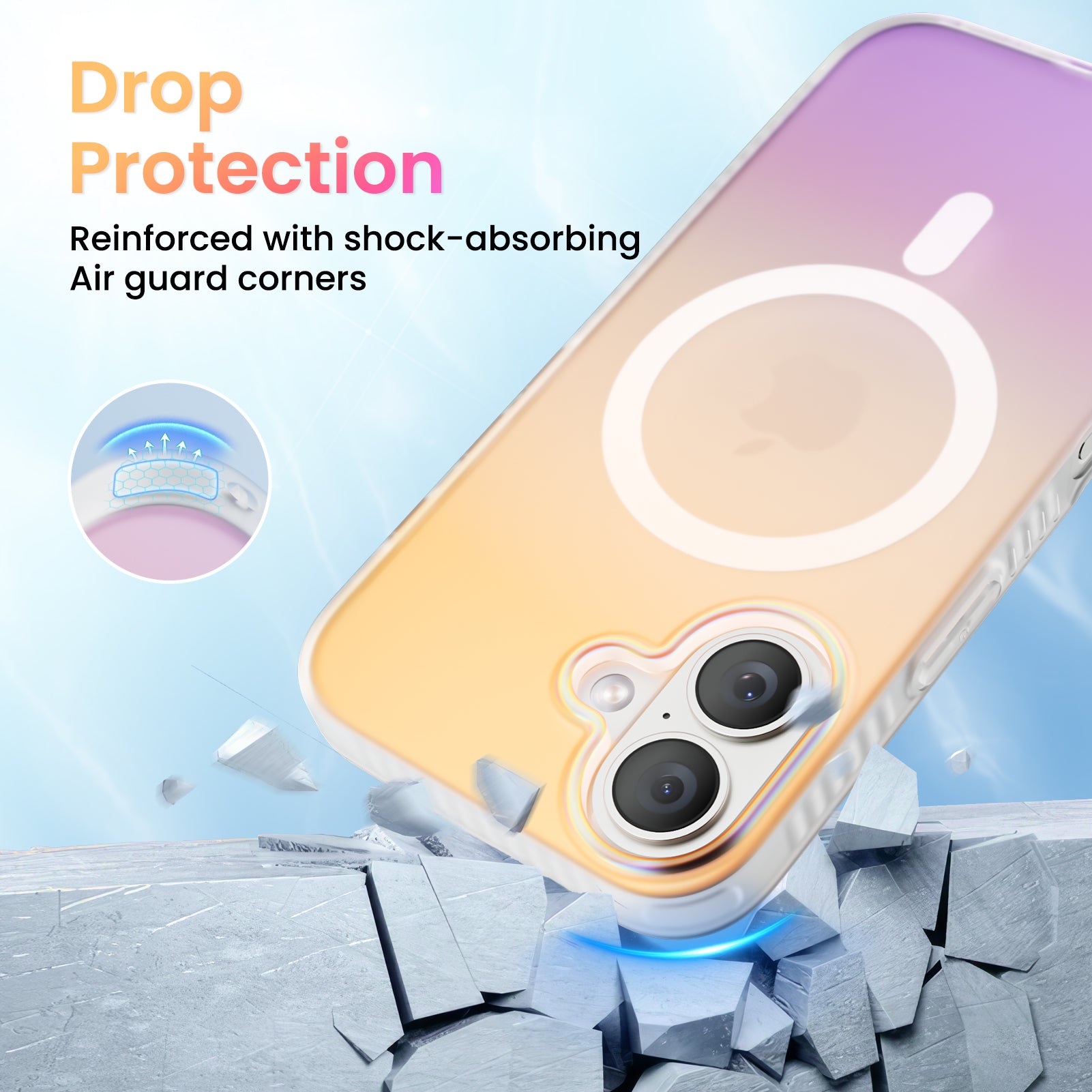 Hue for iPhone 16 Series, Fluorescent Gradient, Compatible with Magsafe