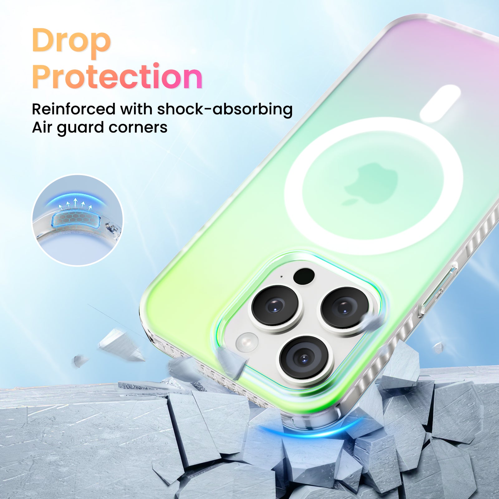 Hue for iPhone 15 Series, Fluorescent Gradient, Compatible with Magsafe