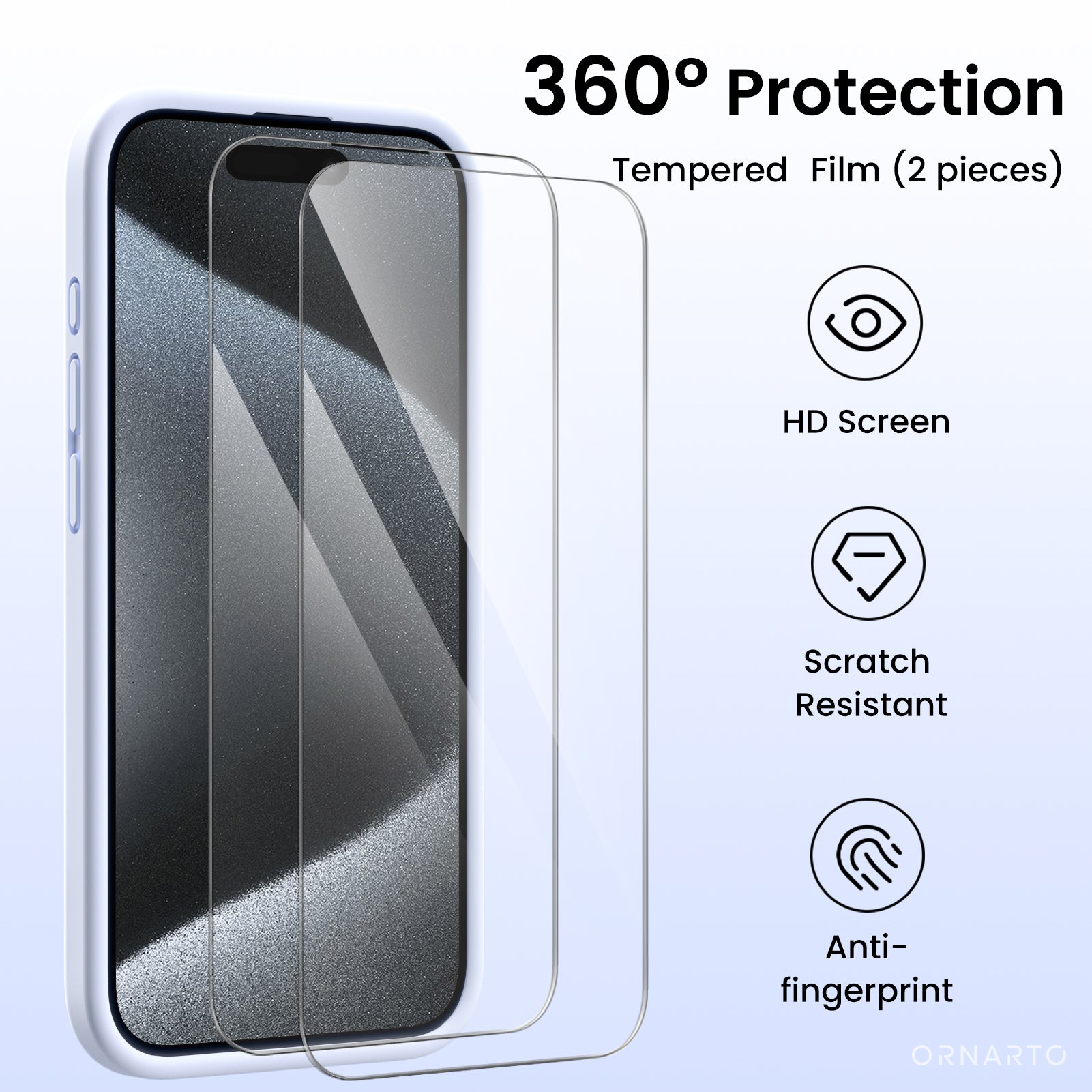 Liquid Silicone iPhone 15 Pro Max Case with Camera Protection and 2 Screen Protectors