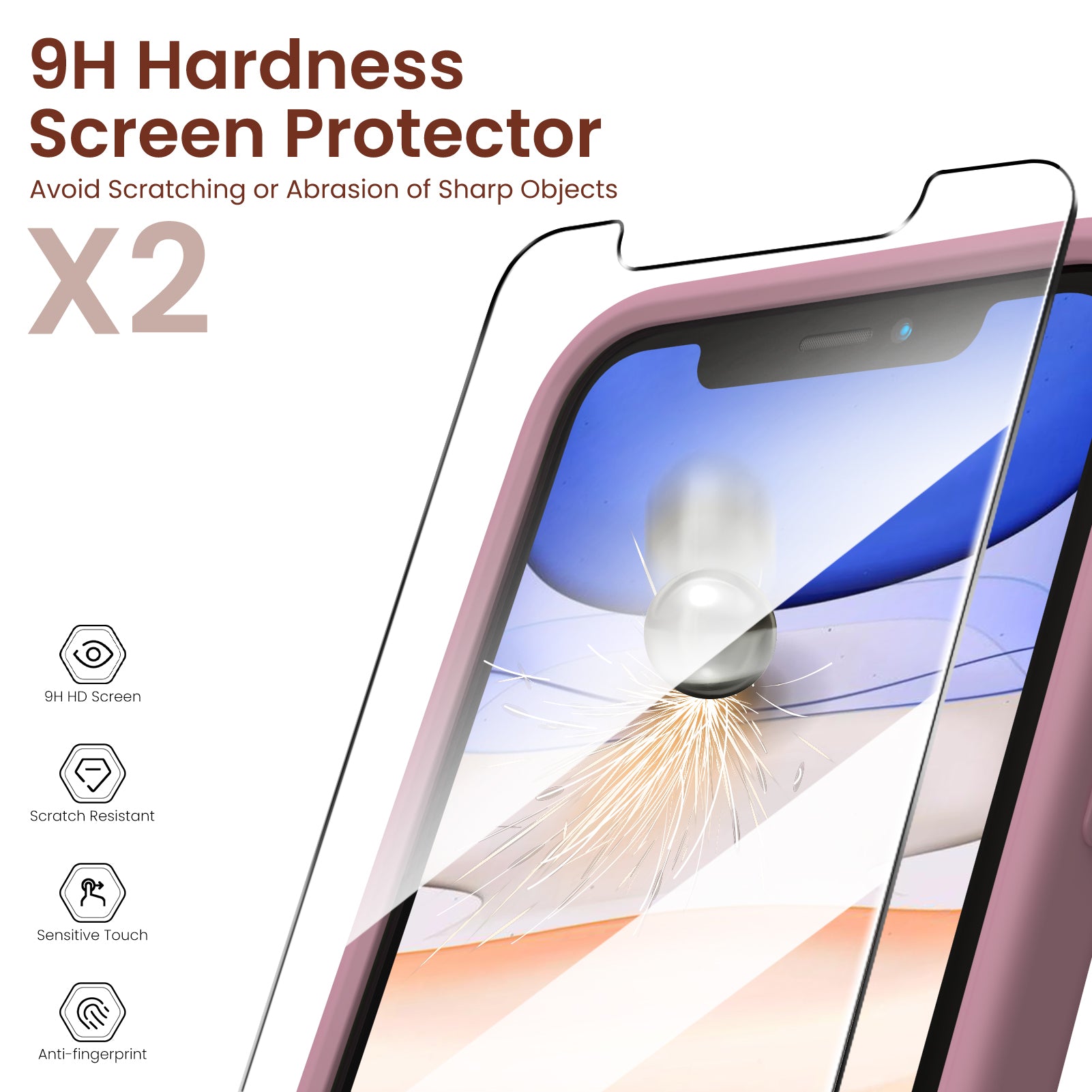 Liquid Silicone iPhone 11 Case with Camera Protection and 2 Screen Protectors