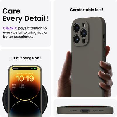 Flüssigsilikon Hülle für iPhone 14 Pro Max mit Kameraschutz und 2 Displayschutzfolien