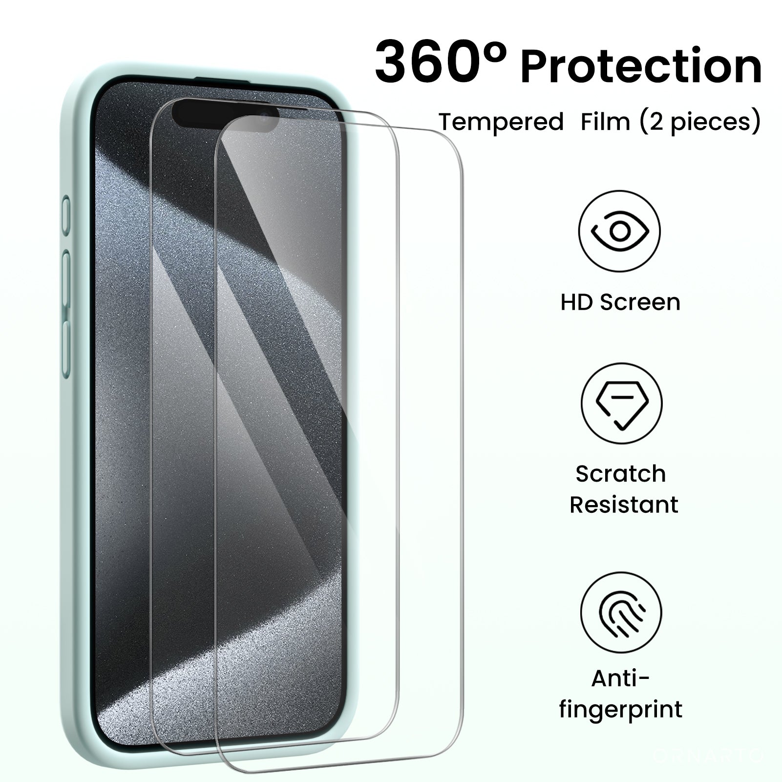 Liquid Silicone iPhone 15 Pro Max Case with Camera Protection and 2 Screen Protectors