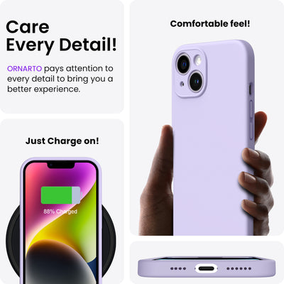 Flüssigsilikon Hülle für iPhone 14 Plus mit Kameraschutz und 2 Displayschutzfolien