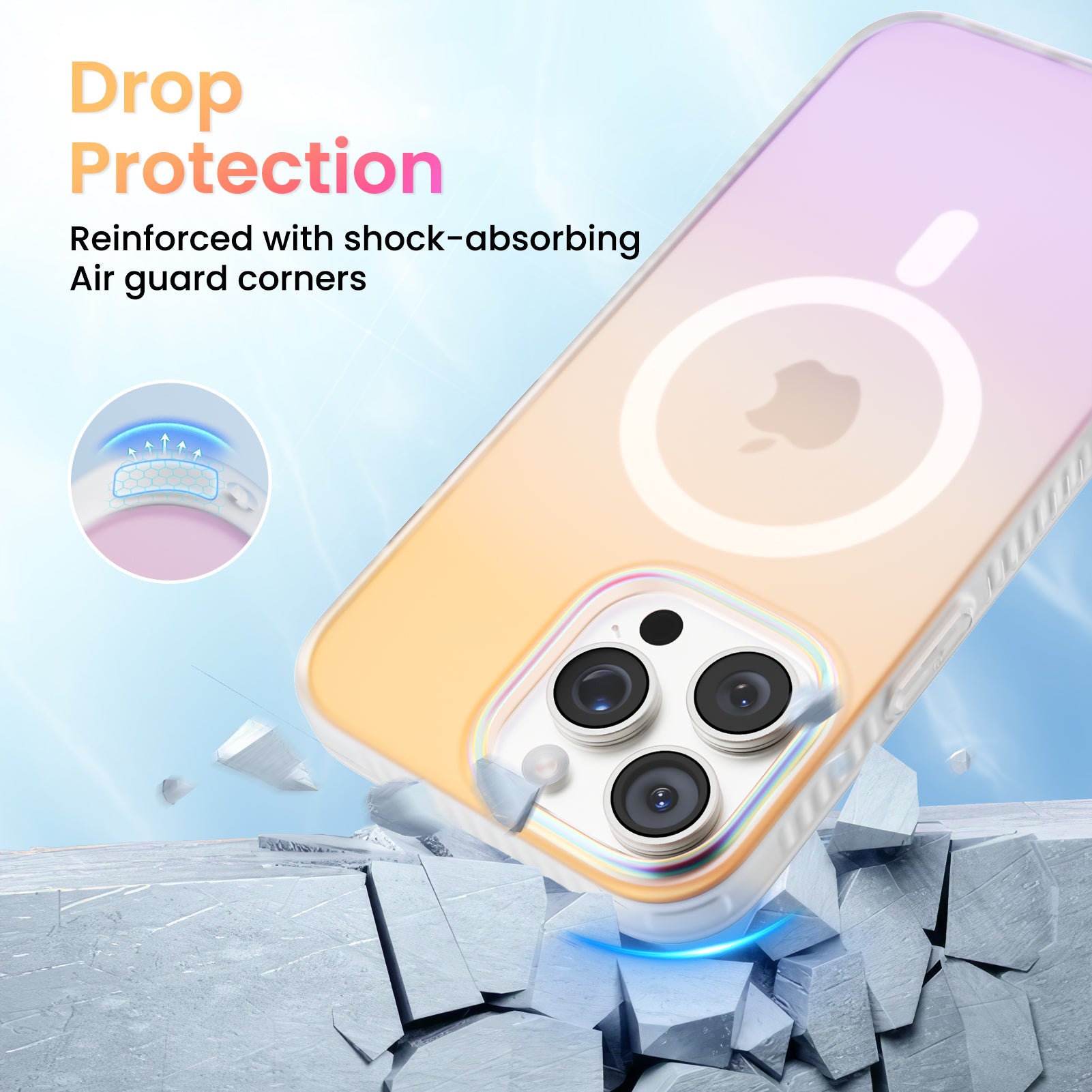 Hue for iPhone 16 Series, Fluorescent Gradient, Compatible with Magsafe