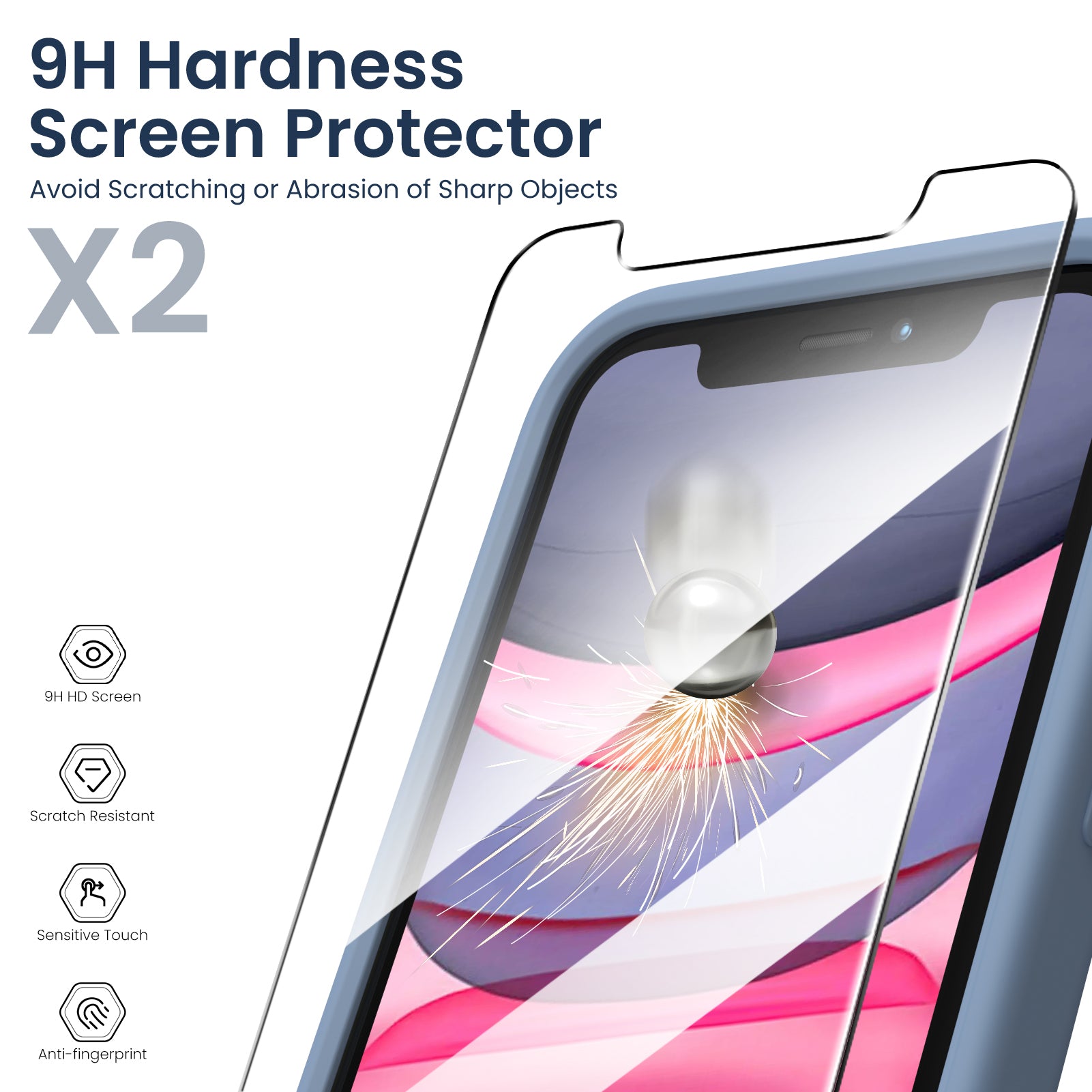 Liquid Silicone iPhone 11 Case with Camera Protection and 2 Screen Protectors