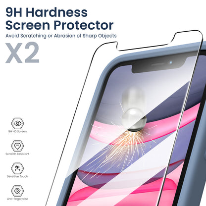 Liquid Silicone iPhone 11 Case with Camera Protection and 2 Screen Protectors