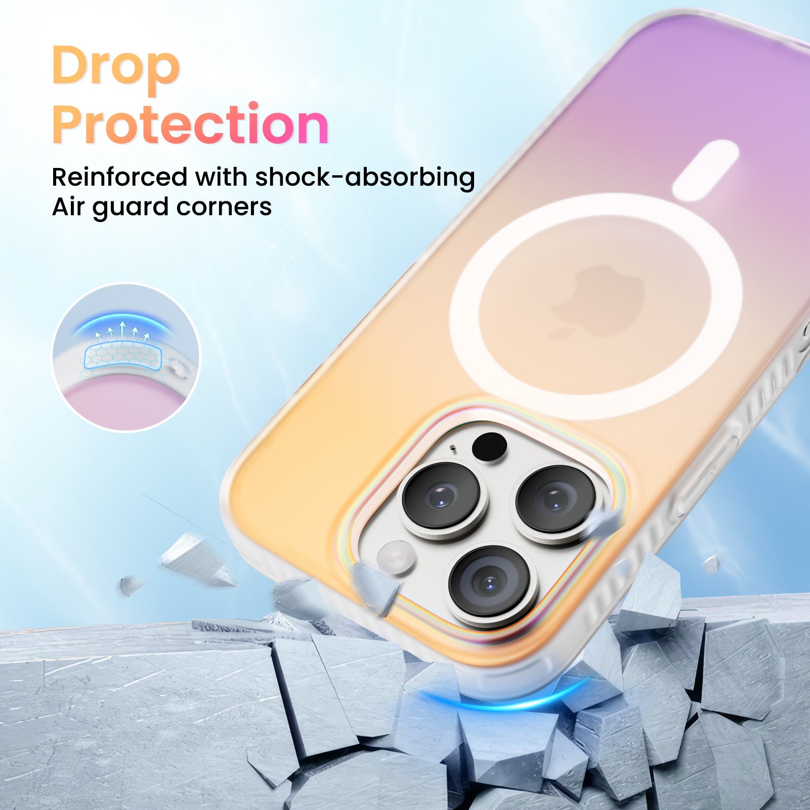 Hue for iPhone 16 Series, Fluorescent Gradient, Compatible with Magsafe