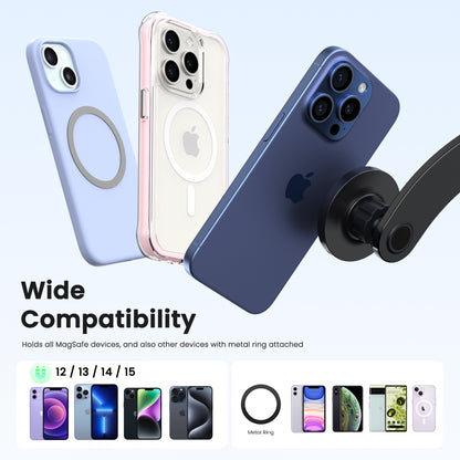 Bendable car mount compatible with MagSafe, fits all sizes smartphones
