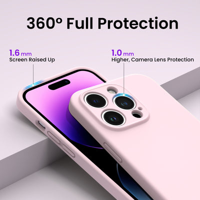 Flüssigsilikon Hülle iPhone 14 Pro mit Kameraschutz und 2 Displayschutzfolien
