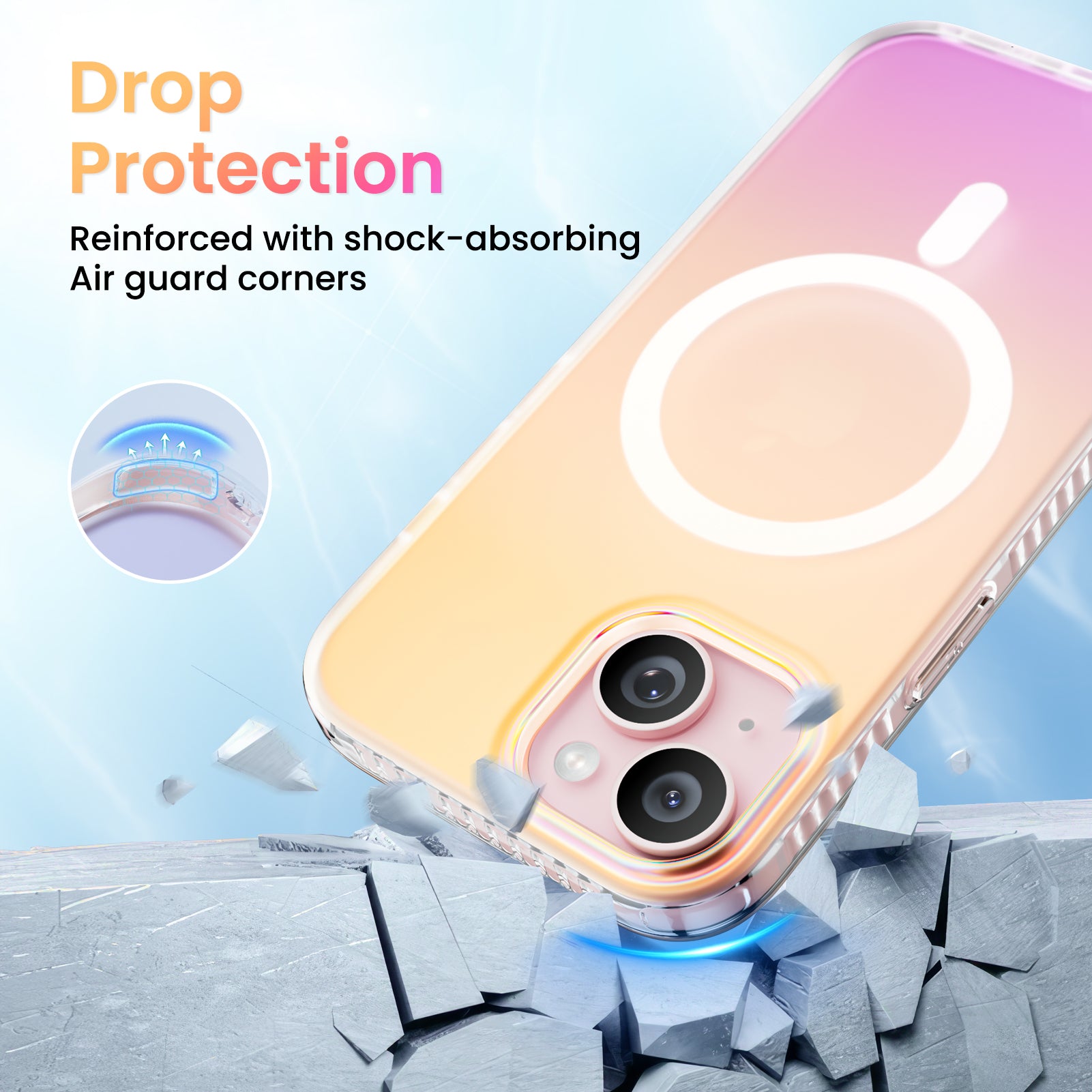 Hue for iPhone 15 Series, Fluorescent Gradient, Compatible with Magsafe