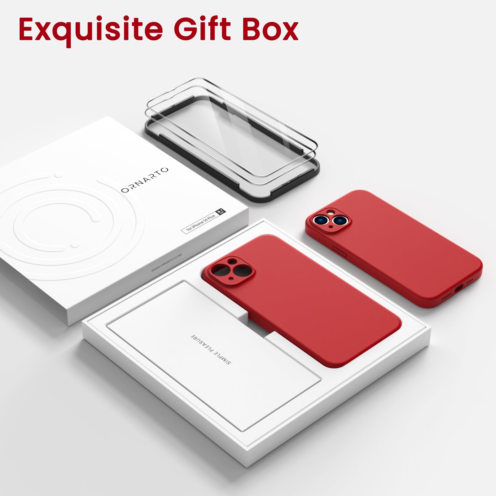 Liquid Silicone iPhone 14 Plus Case with Camera Protection and 2 Screen Protectors