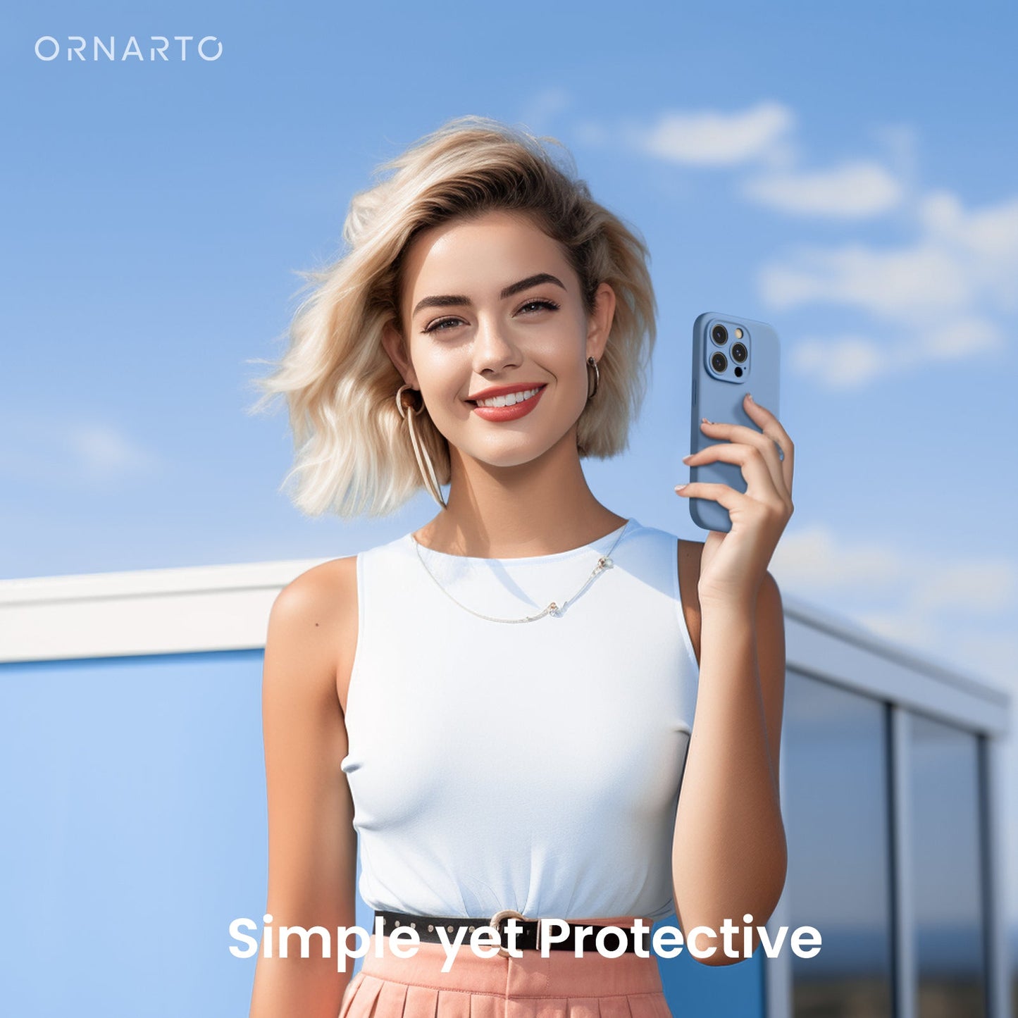 ORNARTO Liquid Silicone iPhone 15 Pro Case with Camera Protection and 2 Screen Protectors