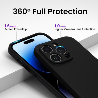 Liquid Silicone iPhone 14 Pro Case with Camera Protection and 2 Screen Protectors