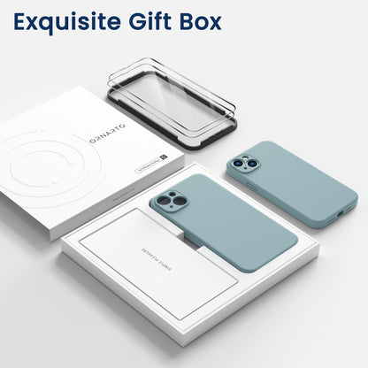 Liquid Silicone iPhone 14 Plus Case with Camera Protection and 2 Screen Protectors