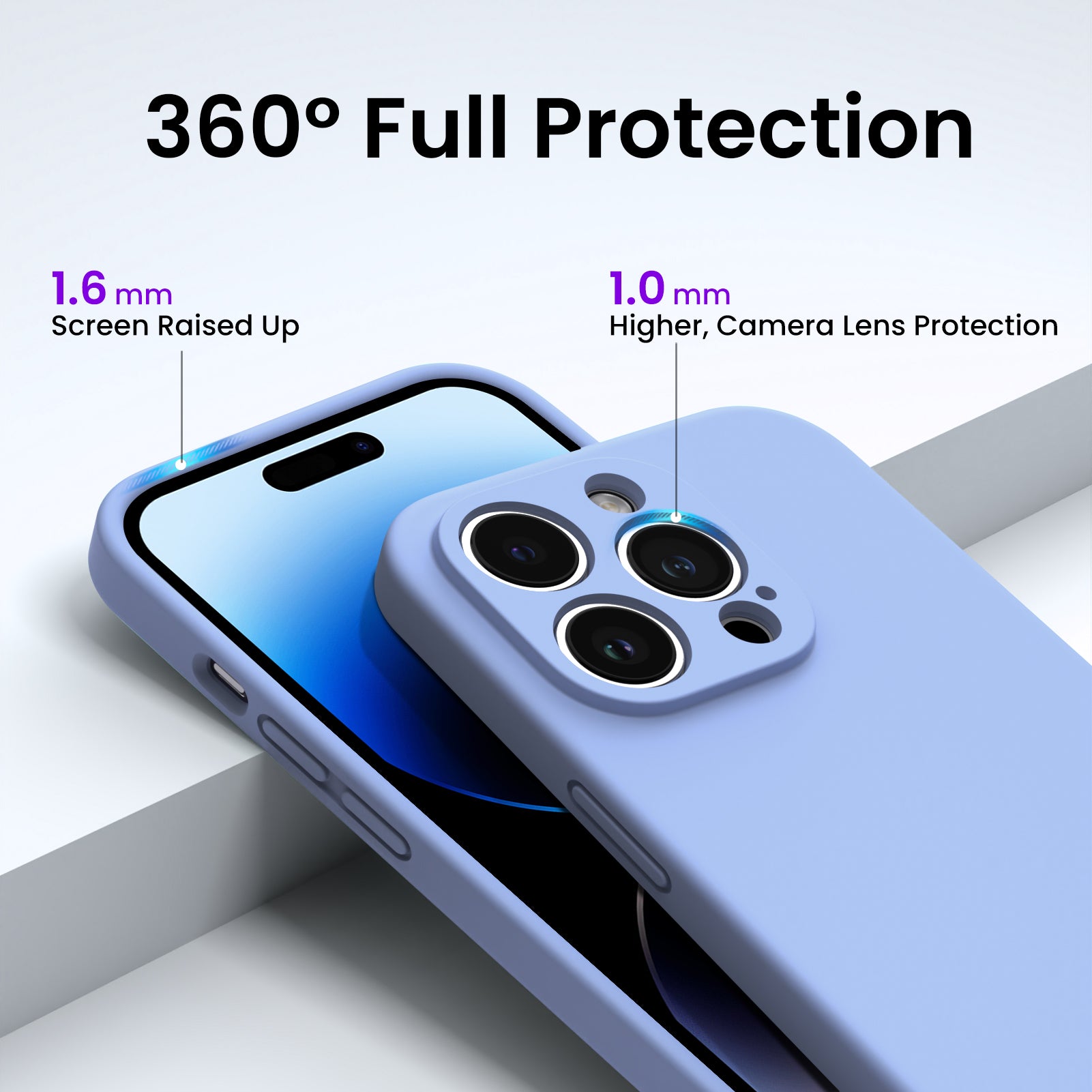 Liquid Silicone iPhone 14 Pro Max Case with Camera Protection and 2 Screen Protectors