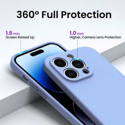 Flüssigsilikon Hülle iPhone 14 Pro mit Kameraschutz und 2 Displayschutzfolien