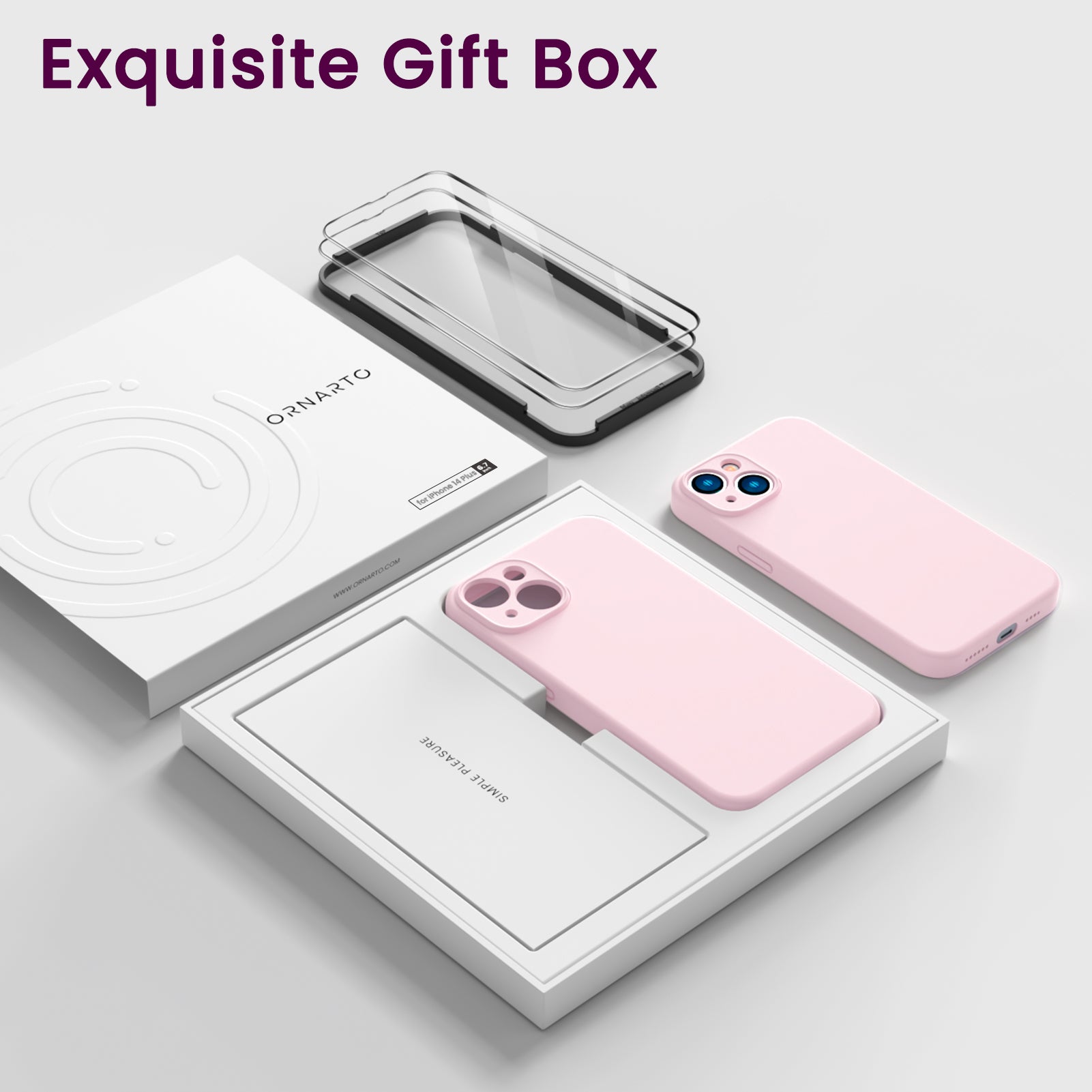 Liquid Silicone iPhone 14 Plus Case with Camera Protection and 2 Screen Protectors