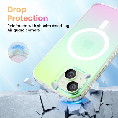 Fluoreszierendes Farbverlauf-MagSafe-Case für die iPhone 15 Serie
