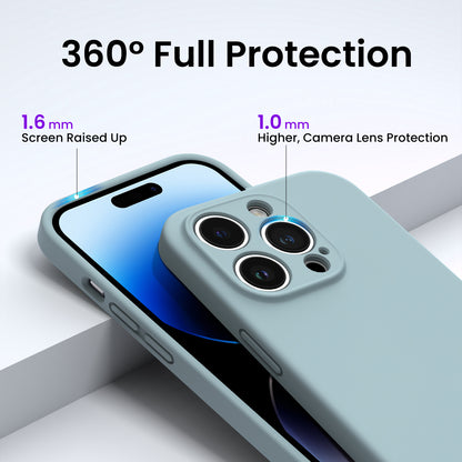 Liquid Silicone iPhone 14 Pro Case with Camera Protection and 2 Screen Protectors