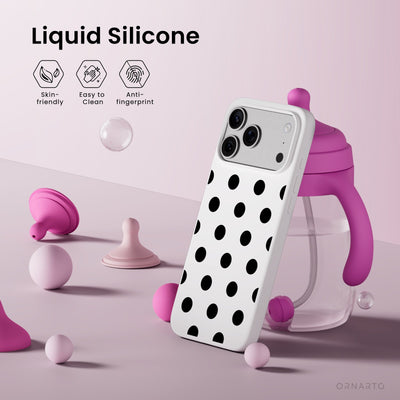 Polka Dot Liquid Silicone Case for iPhone 17 Series