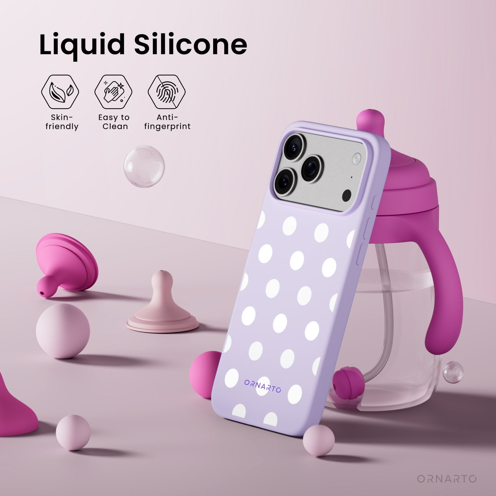 Polka Dot Liquid Silicone Case for iPhone 17 Series