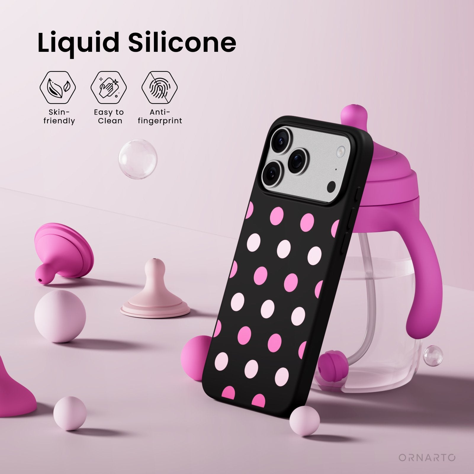 Polka Dot Liquid Silicone Case for iPhone 17 Series