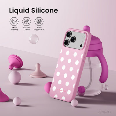 Polka Dot Liquid Silicone Case for iPhone 17 Series